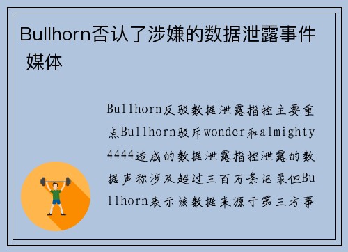 Bullhorn否认了涉嫌的数据泄露事件 媒体